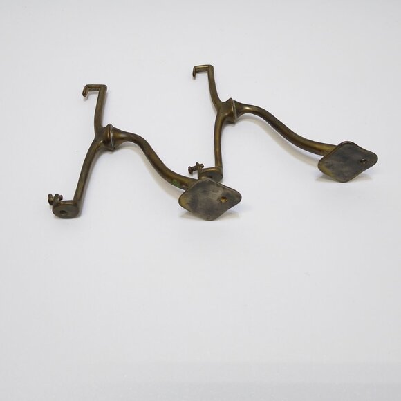 Art Brass Co. San-O-La Brass Bathroom Shelf Support Antique Wall Mount Brackets - Picture 3 of 9